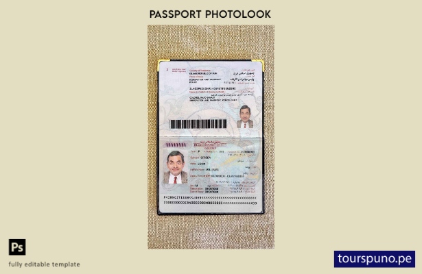 lista para imprimir plantilla de apariencia fotográfica del pase de Irán (presen